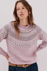 Cortefiel Jacquard design jumper Lilac