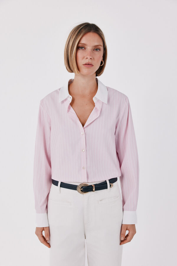 Cortefiel Poplin shirt Printed purple