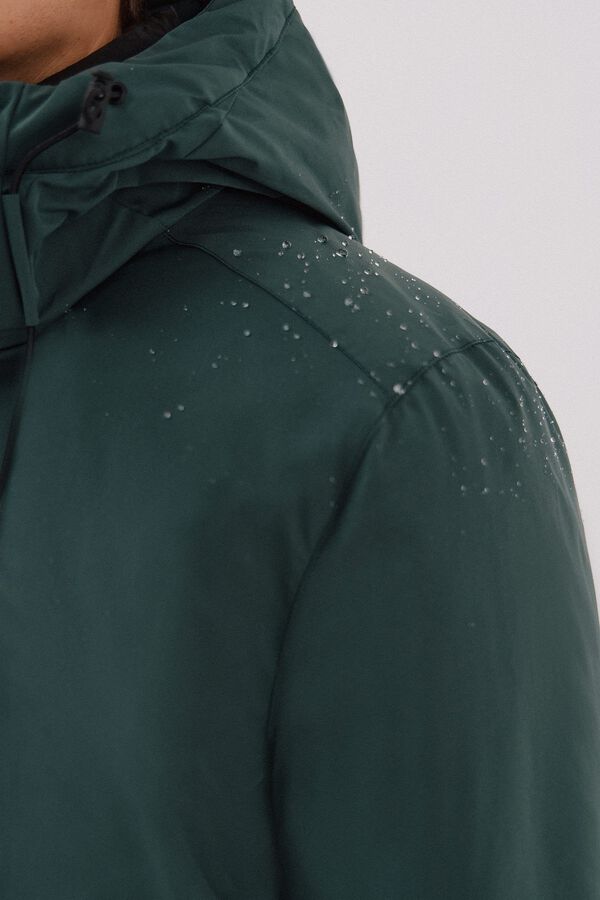 Cortefiel Hooded parka Dark green