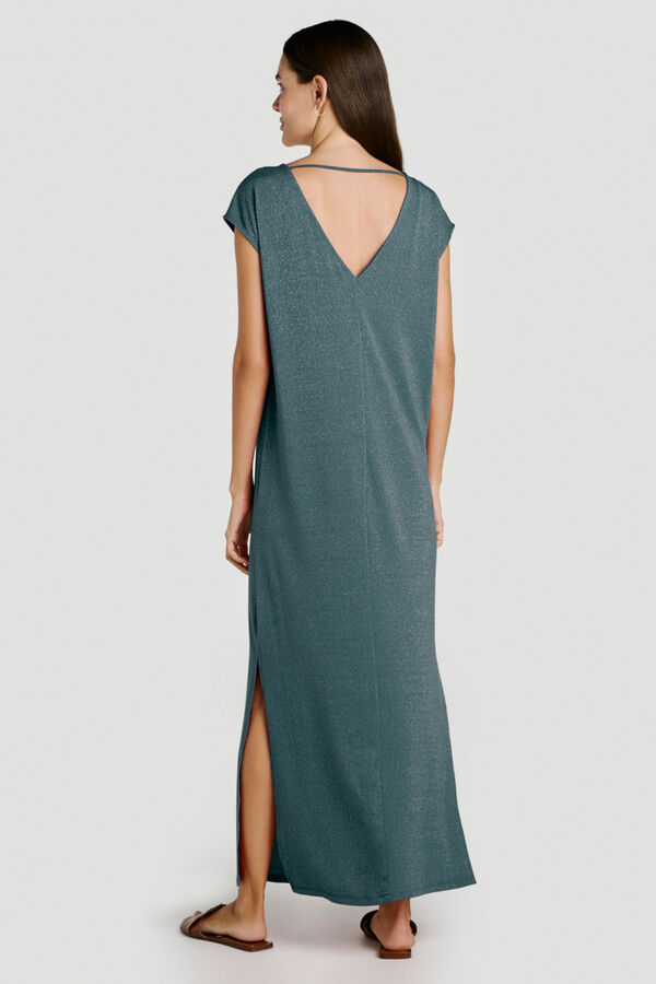 Vila Lurex long dress Turquoise