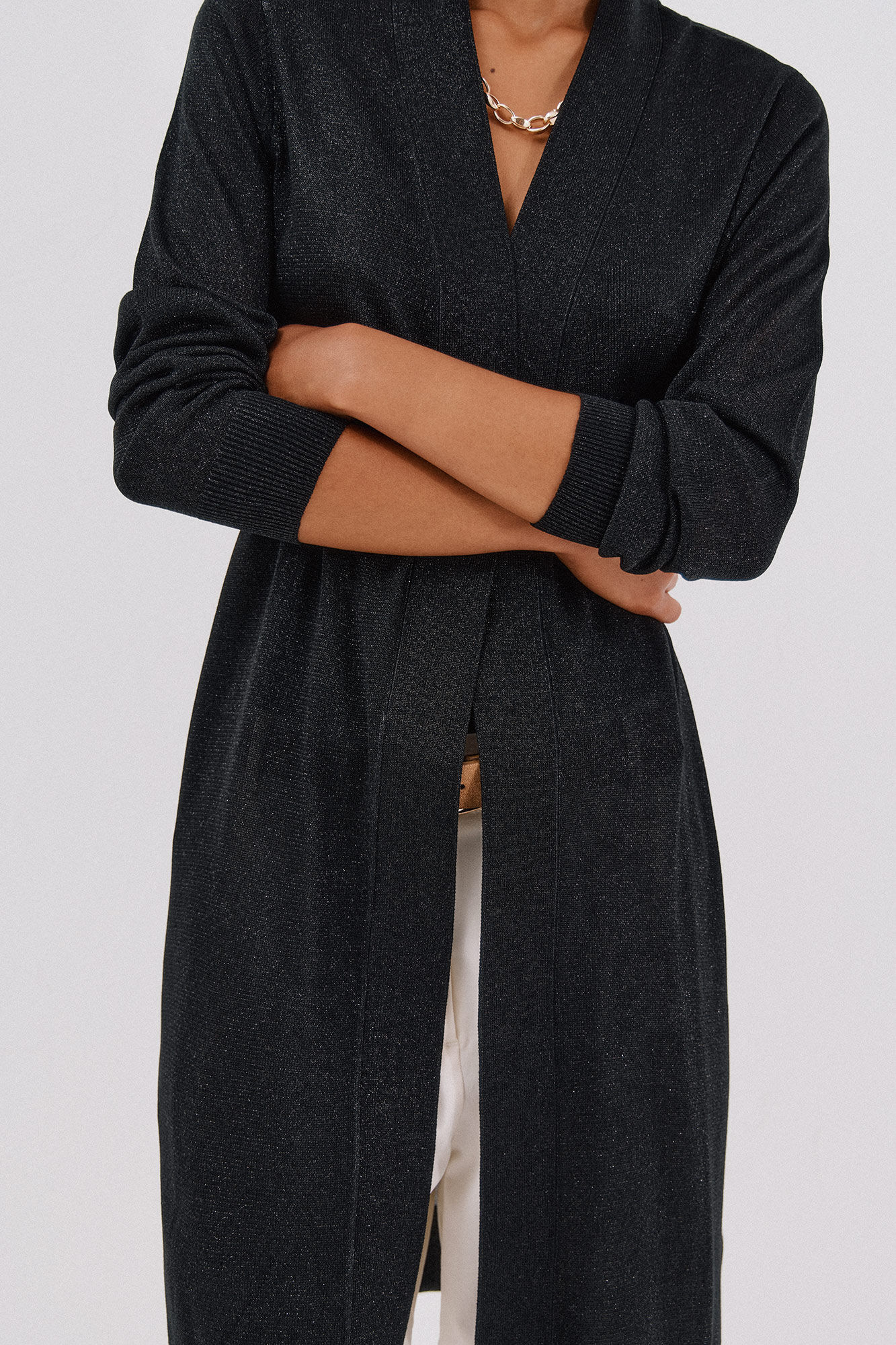 Cortefiel Jaqueta longa em lurex