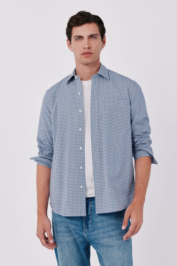 Camisa cuadros popelín algodón