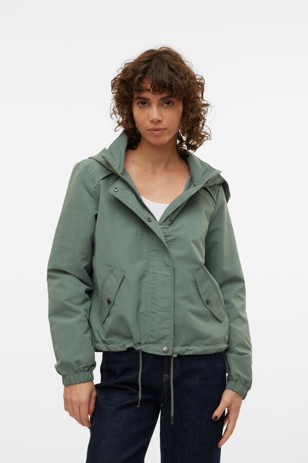 Vero Moda Parka curta com fecho-&eacute;clair oculto Verde