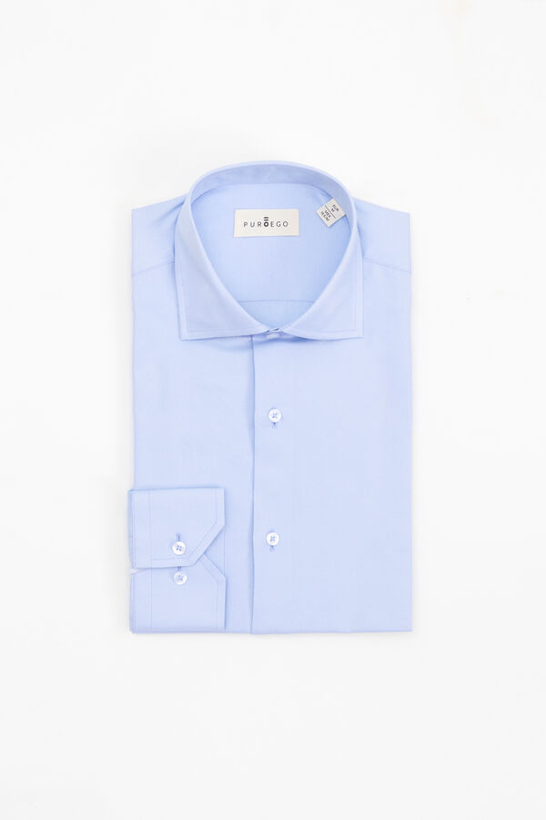 PuroEGO Camisa vestir regular fit twill Azul