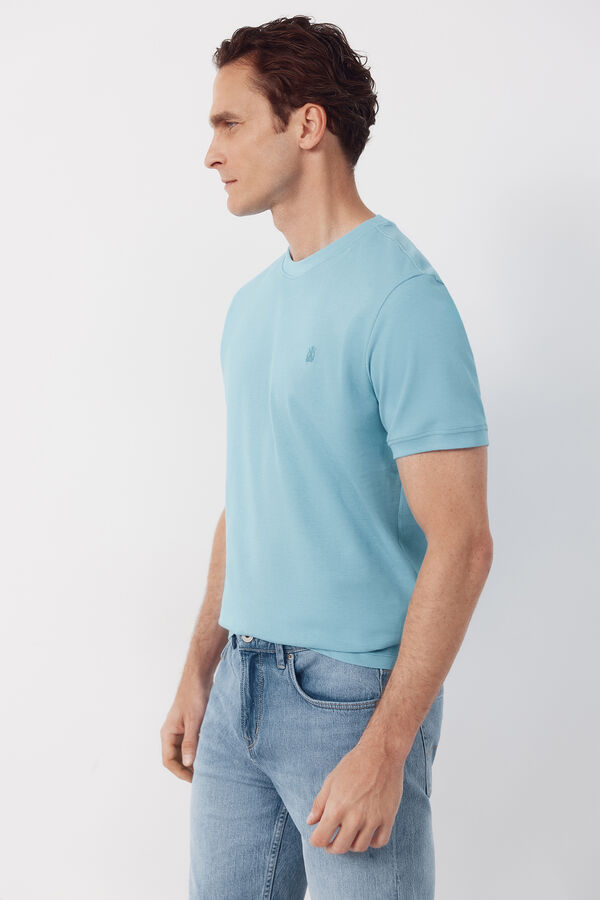 Cortefiel Camiseta b&aacute;sica piqu&eacute; Turquesa