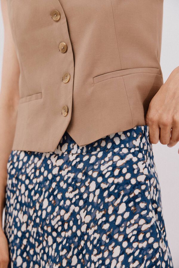 Cortefiel Falda capa estampada Multicolor