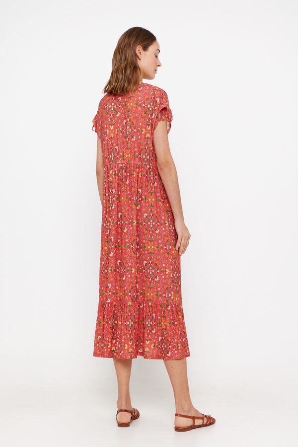 Cortefiel Printed jersey-knit dress Multicolour