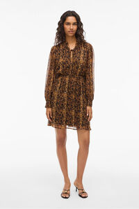 Vila Vestido curto de chiffon estampado