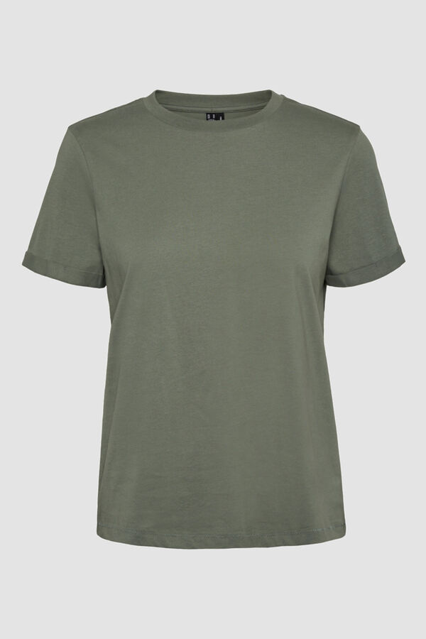 Cortefiel Camiseta básica manga corta Verde pistacho