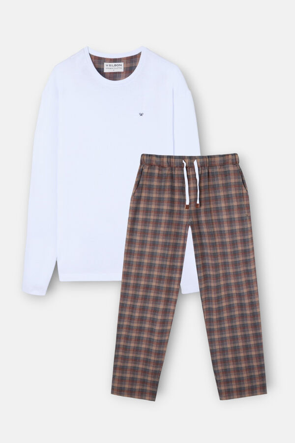 Silbon Pijama pijama tartan Cinzento