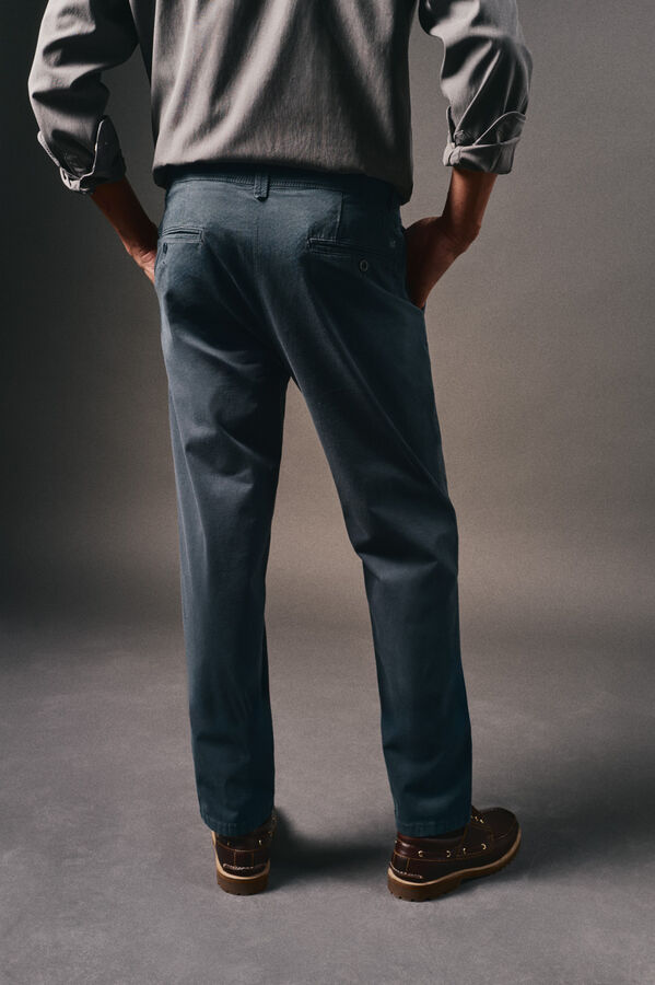 OOTO Pantalón chino slim Azul marino