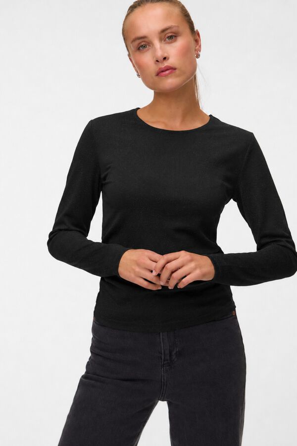 Vero Moda T-shirt de manga comprida com brilho Preto