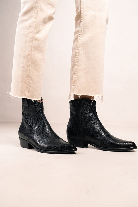Botines cowboy de piel Calíope Vintage