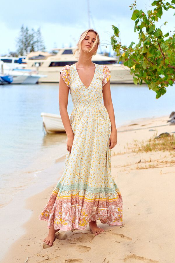 Jaase Vestido comprido Carmen Verde