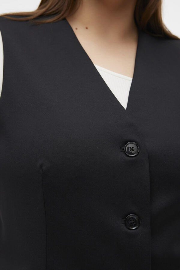 Cortefiel Plus size tailored waistcoat  Black