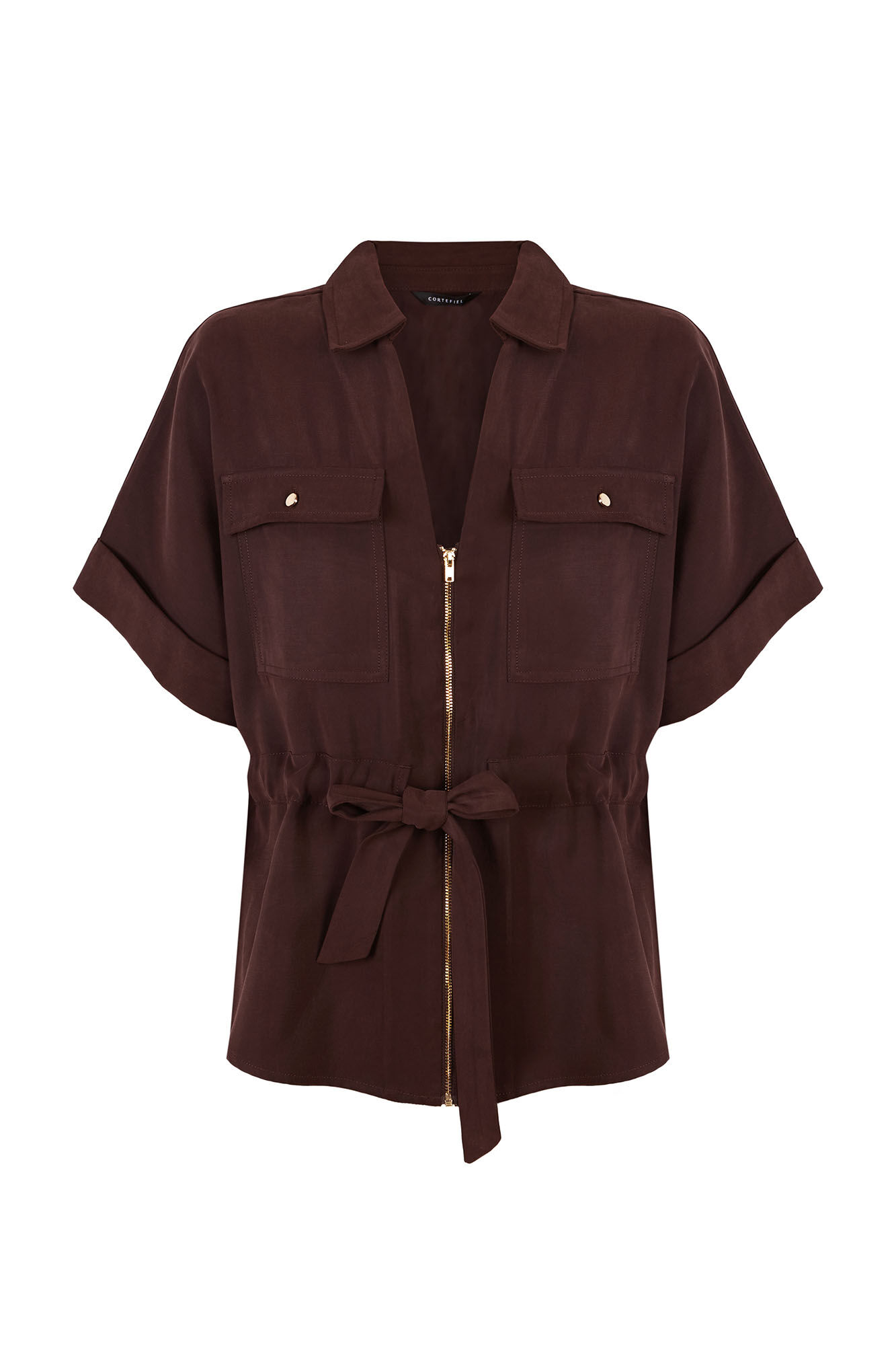 Cortefiel Short sleeve belted shirt