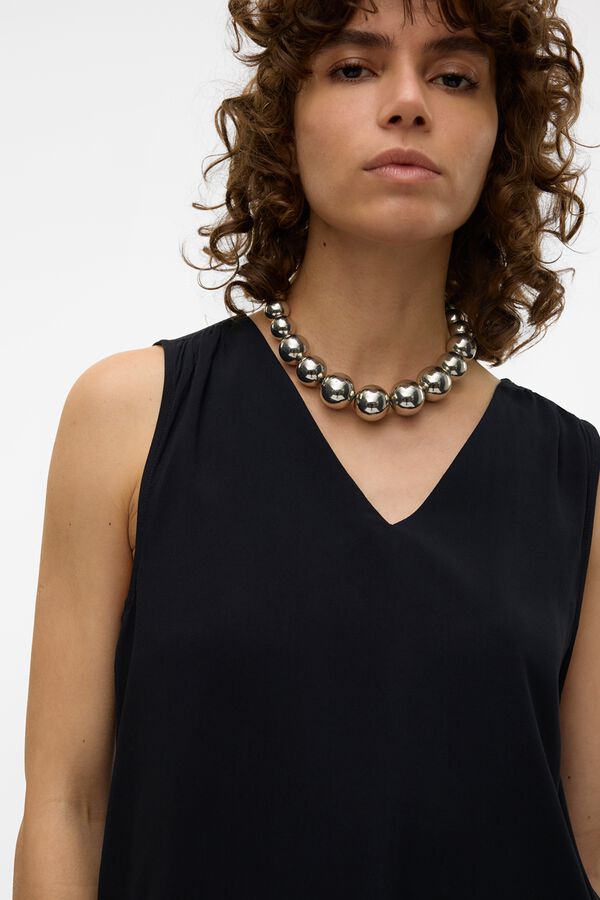 Vero Moda Top sem mangas e gola em bico Preto