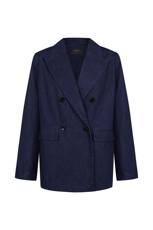 Cortefiel Tailored denim blazer Blue