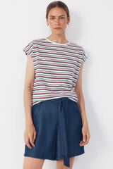 Cortefiel Basic t-shirt with gold buttons Multicolour