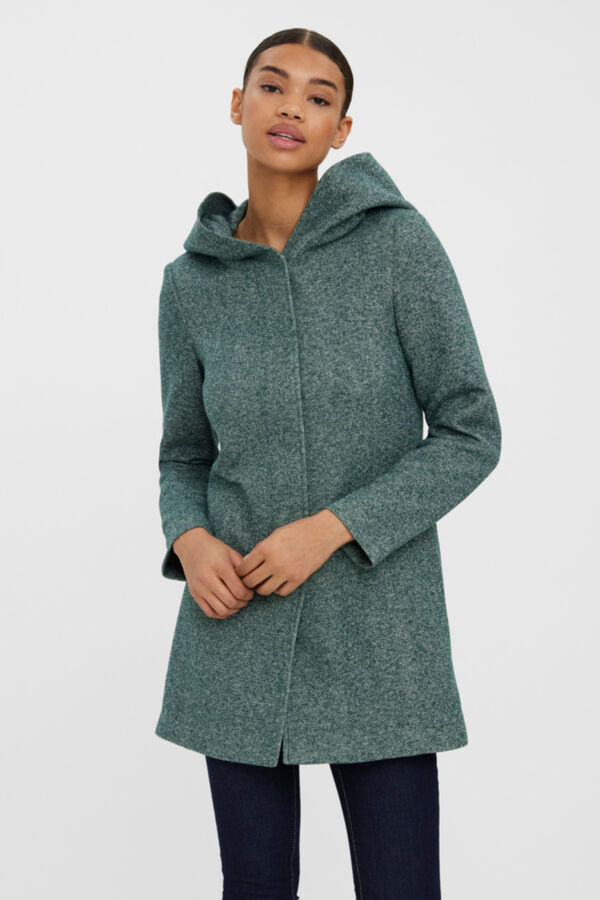 Cortefiel Abrigo de manga larga con capucha Verde