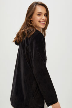 Cortefiel Reversible velvet parka Black