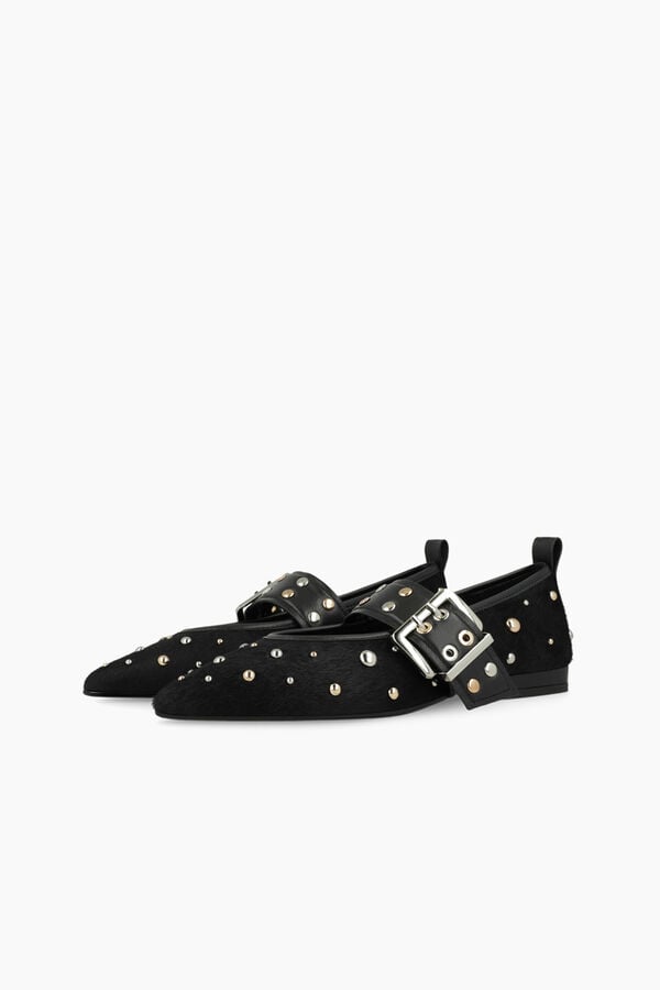 Lodi Sabrinas de couro com tachas Preto