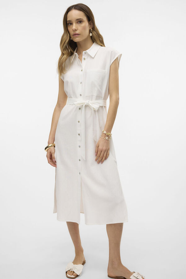 Vero Moda Vestido 7/8 camisero Branco