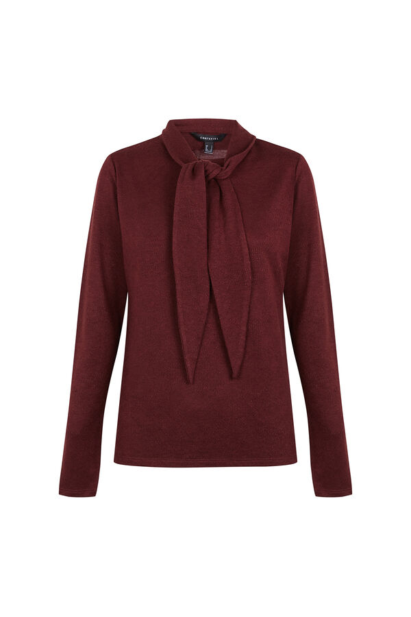 Cortefiel Scarf T-shirt Maroon