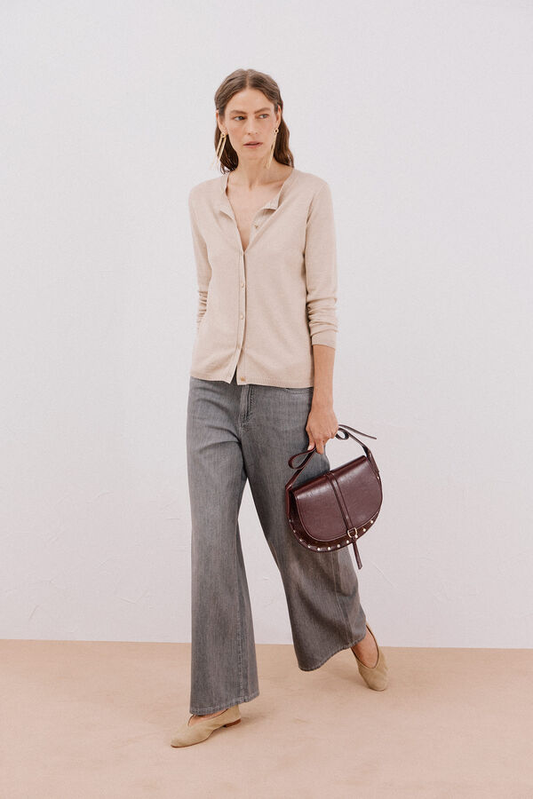 Cortefiel Short-sleeved jumper Nude