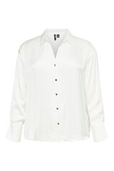 Vero Moda Curve Satin-finish V-neck shirt White