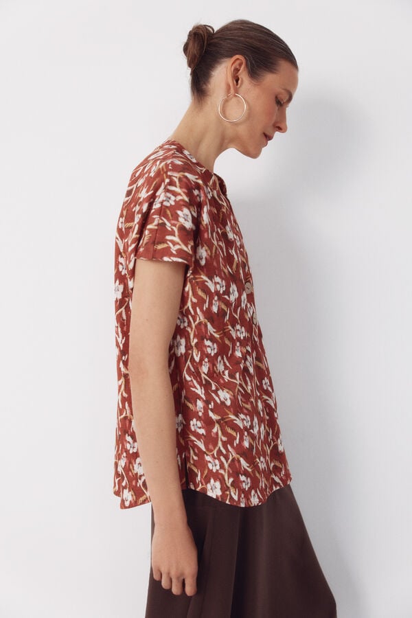 Cortefiel Blusa confort Estampado rojo