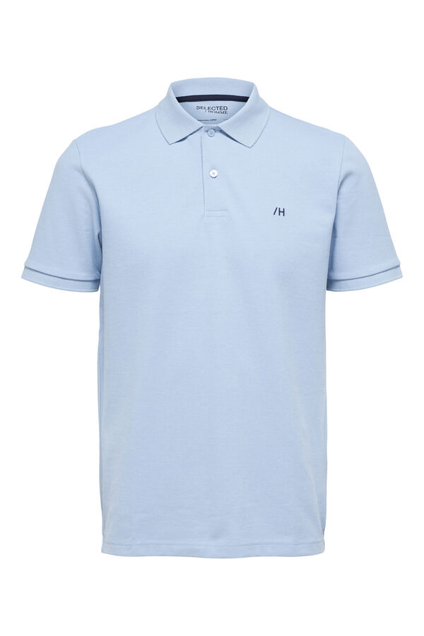 Cortefiel Short-sleeved 100% organic cotton polo shirt with embroidered logo Blue