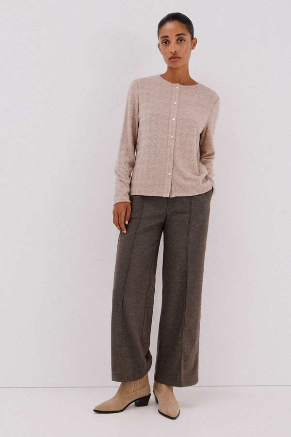 Cortefiel houndstooth Ivory