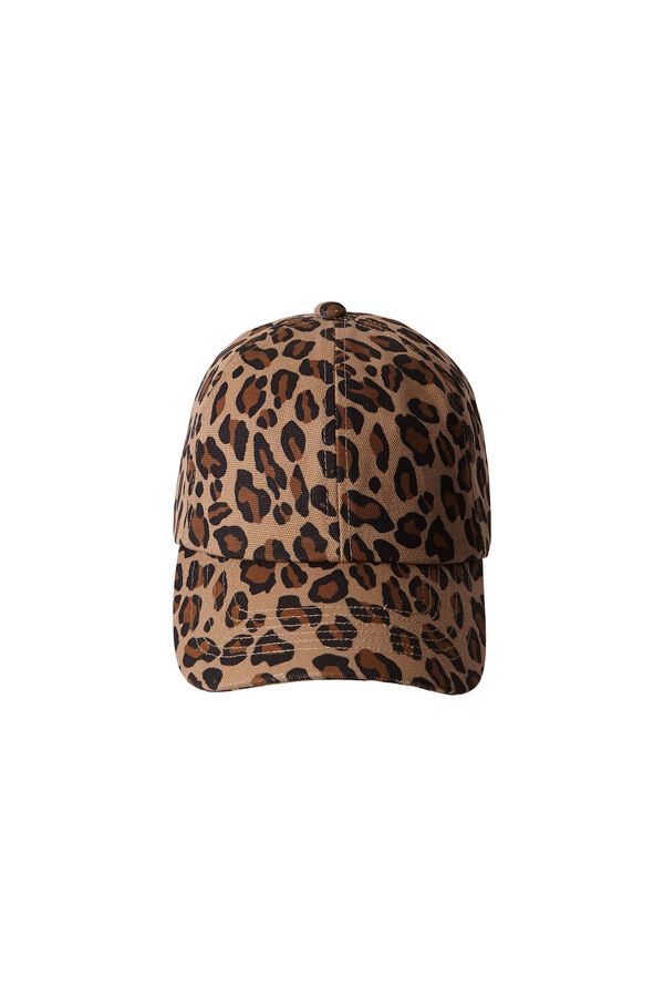 Cortefiel Leopard print cap Brown