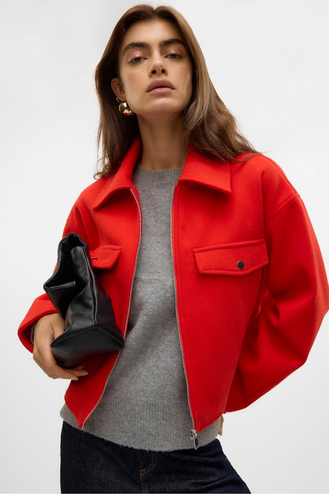 Vero Moda Casaco de feltro de manga comprida 