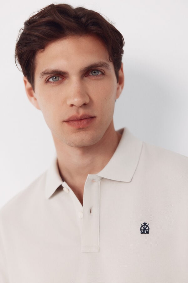 Cortefiel Piqu&eacute; basic polo shirt Beige