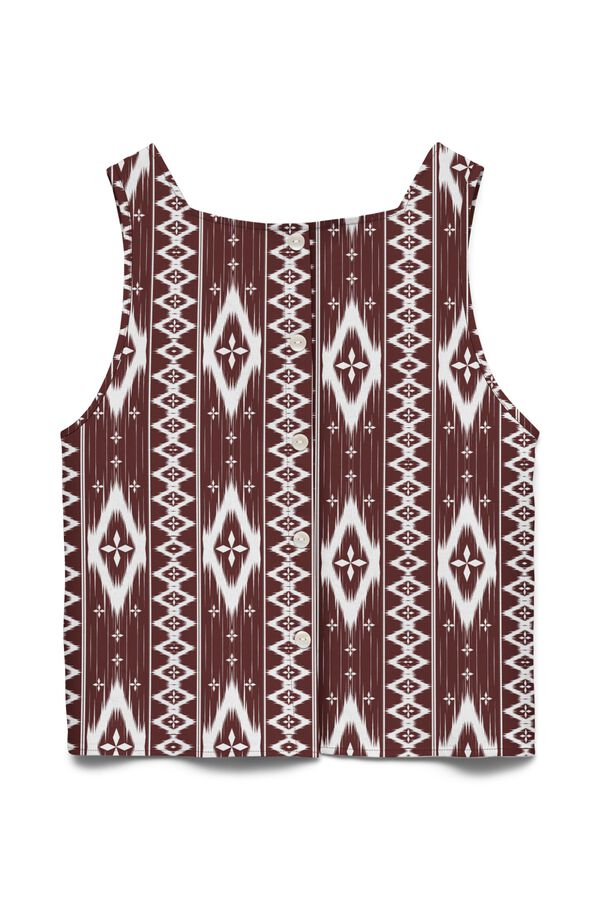 Vero Moda Top cropped em linho Castanho