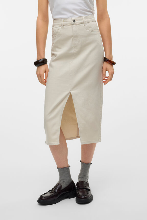 Vero Moda Falda vaquera midi Gris