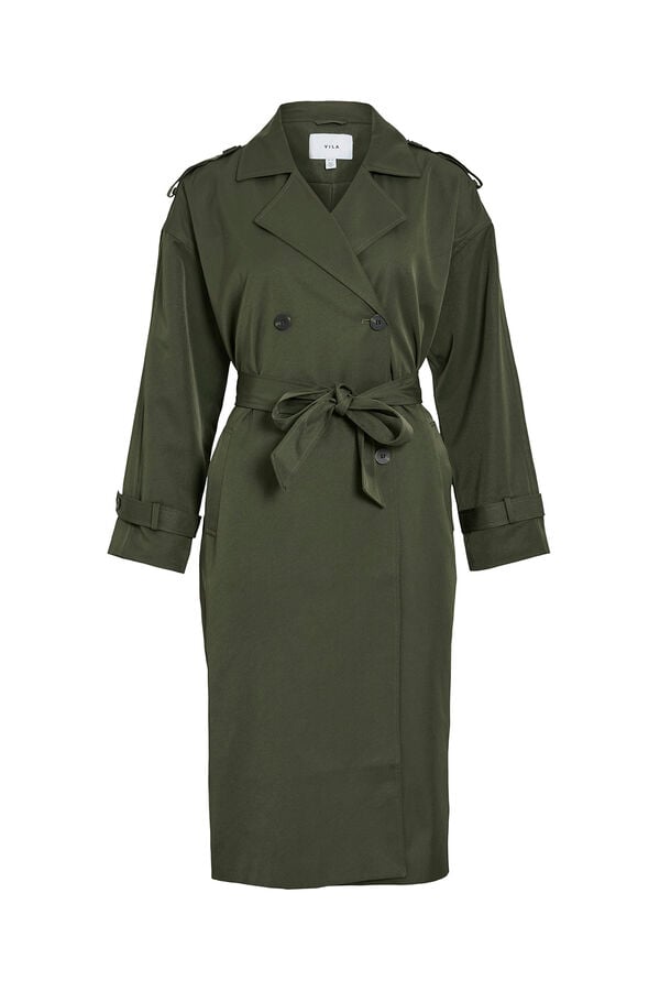 Vila Gabardina longo com nós Verde