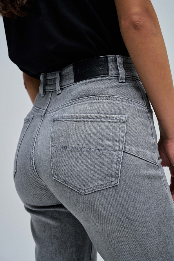 Salsa Jeans Fé empurra em jeans reto Cinzento