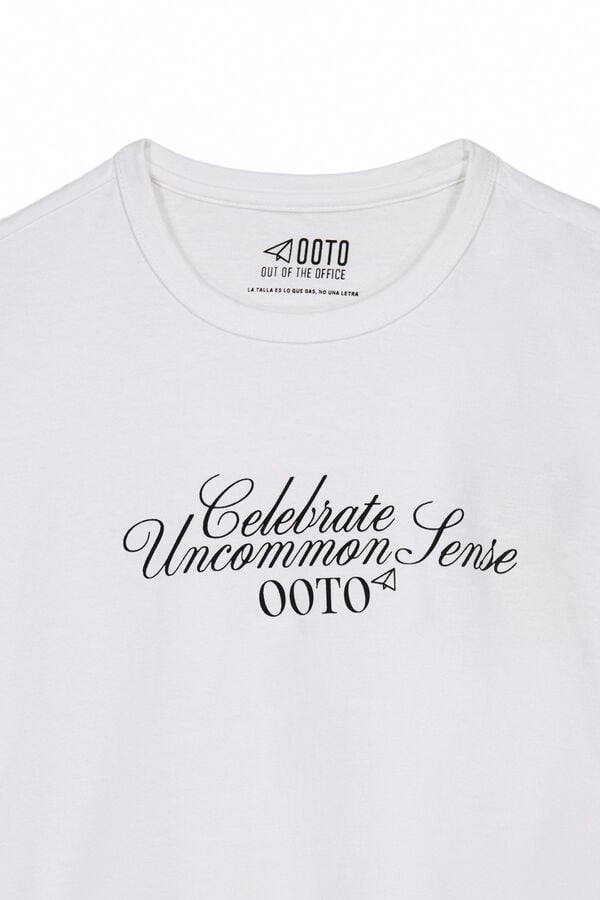 OOTO Camiseta gráfica lavada Branco