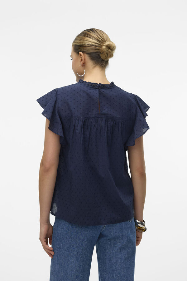Vero Moda Blusa fluida de gola redonda Azul