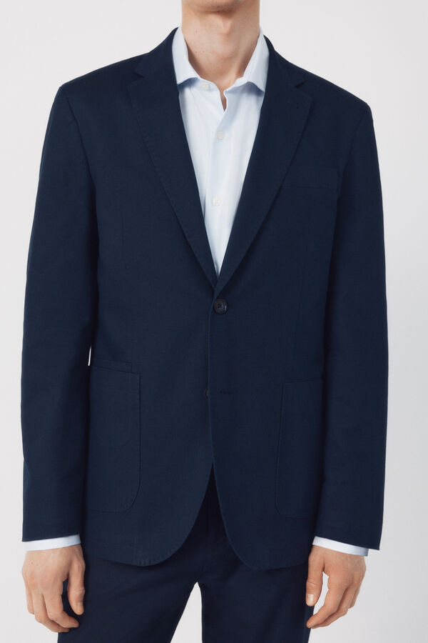 Cortefiel Blazer coordenado em mistura de linho Azul