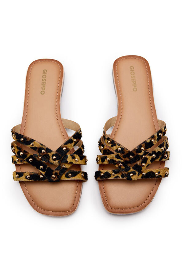 Gioseppo Sand&aacute;lias em pele com estampado animal Multicolorido
