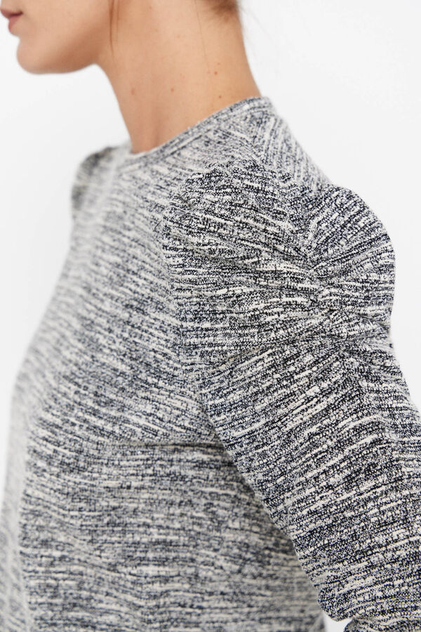 Cortefiel Stretch tweed top Grey