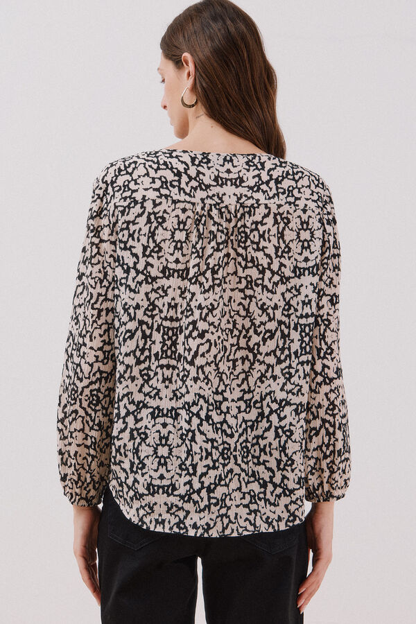 Cortefiel Blusa gola redonda Impressão