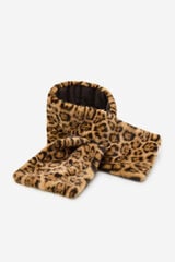 Cortefiel reversible leopard collar Printed brown