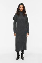 Vila Vestido comprido gola alta Cinzento