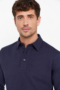 Cortefiel Sweatshirt with polo shirt collar Navy