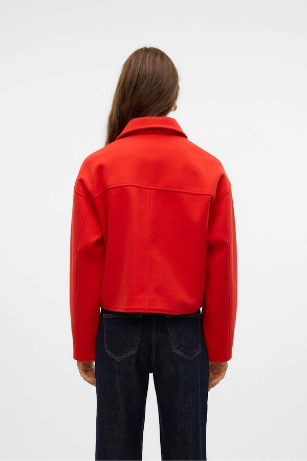 Vero Moda Casaco de feltro de manga comprida  Vermelho